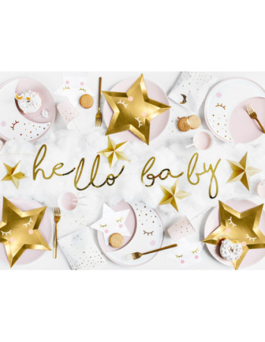 Baner Little Star - Hello Baby, złoty, 18x70cm