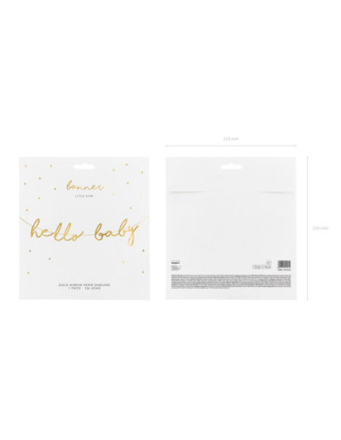 Baner Little Star - Hello Baby, złoty, 18x70cm