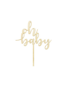 Topper drewniany Oh baby, 17cm