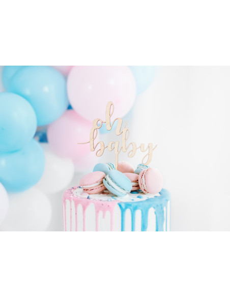 Topper drewniany Oh baby, 17cm