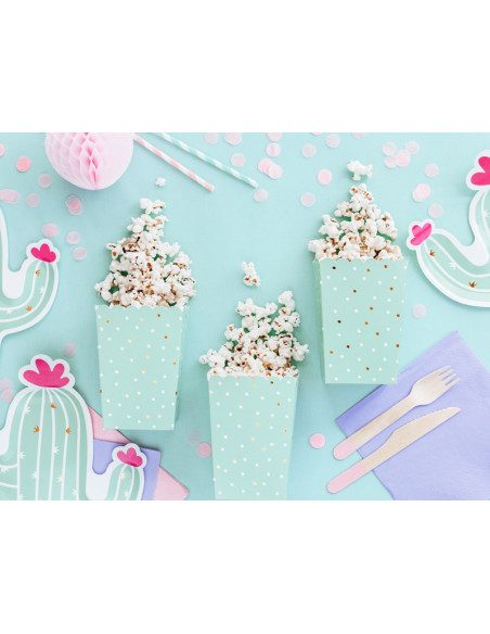 Pudełka na popcorn, mix, 7x7x12,5cm (1 op. / 6 szt.)