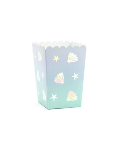Pudełka na popcorn Narwal, mix, 7x7x12,5cm (1 op. / 6 szt.)