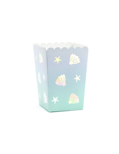 Pudełka na popcorn Narwal, mix, 7x7x12,5cm (1 op. / 6 szt.)