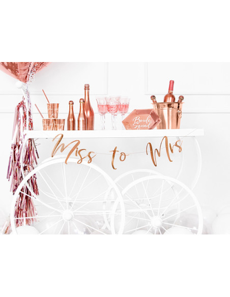 Baner Miss to Mrs, różowe złoto, 18x76cm