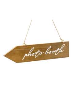 Drewniany drogowskaz Photo booth, 36x7,5cm