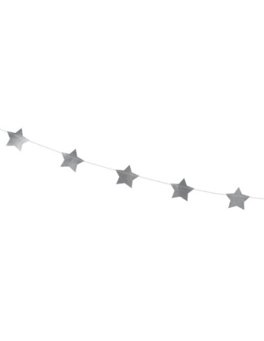 Girlanda Gwiazdki, srebrny, 3,6m