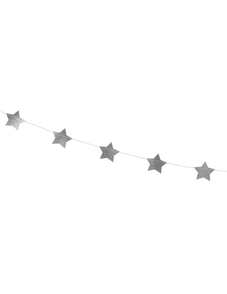 Girlanda Gwiazdki, srebrny, 3,6m
