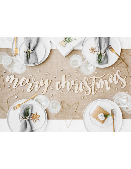 Drewniany baner Merry Christmas, 87x17cm