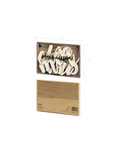Drewniany baner Merry Christmas, 87x17cm