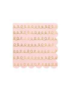 Serwetki Szlaczki, jasny pudrowy róż, 32x32cm (1 op. / 20 szt.)
