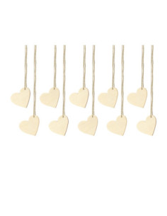 Drewniane wizytówki na stół Serca, 6x5cm (1 op. / 10 szt.)