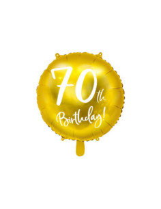 Balon foliowy 70th Birthday, złoty, 45cm