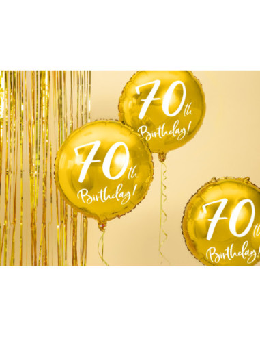 Balon foliowy 70th Birthday, złoty, 45cm