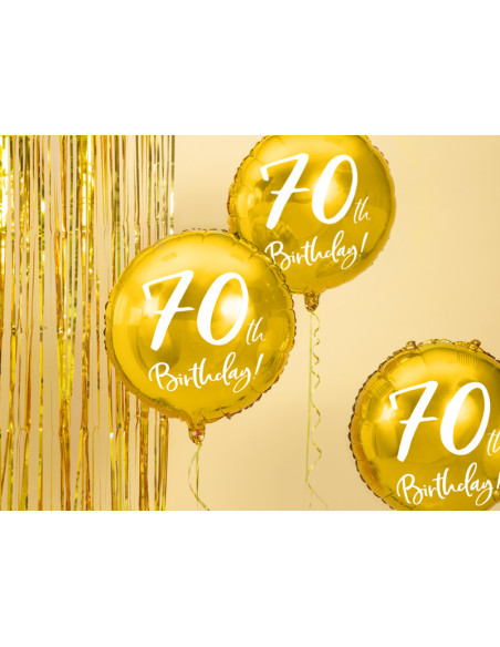 Balon foliowy 70th Birthday, złoty, 45cm