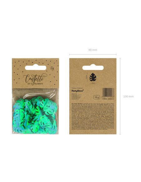 Konfetti metalizowane Liście, zielony, 15g