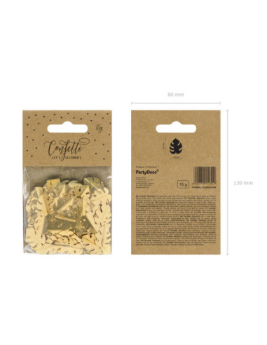 Konfetti metalizowane Liście, złoty, 15g