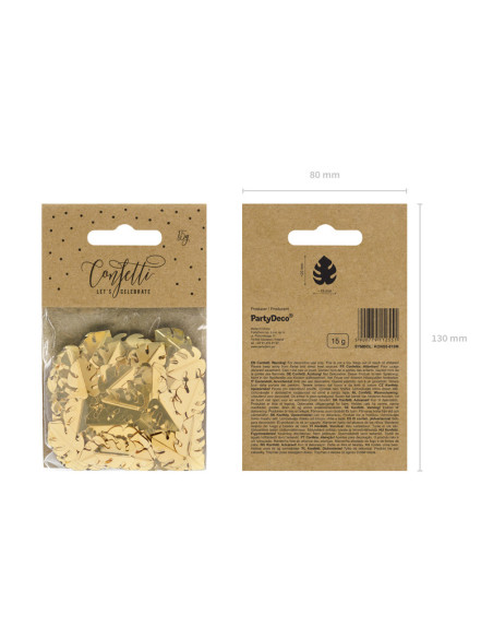 Konfetti metalizowane Liście, złoty, 15g
