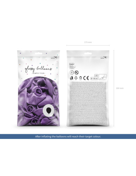 Balony Glossy 30cm, fiolet (1 op. / 50 szt.)