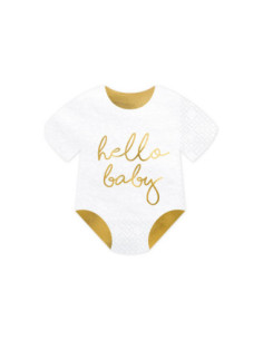 Serwetki Śpioszki - Hello Baby, biały, 16x16cm (1 op. / 20 szt.)
