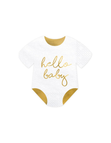 Serwetki Śpioszki - Hello Baby, biały, 16x16cm (1 op. / 20 szt.)