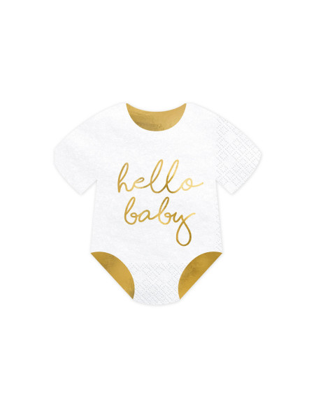 Serwetki Śpioszki - Hello Baby, biały, 16x16cm (1 op. / 20 szt.)