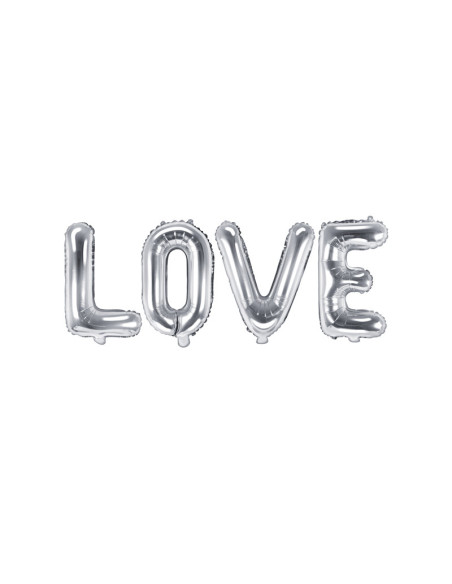 Balon foliowy Love, 140x35cm, srebrny