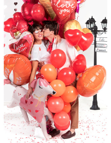 Balony 16'' Serca, Pastel czerwony (1 op. / 100 szt.)