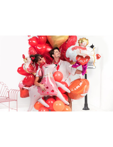 Balony 16'' Serca, Pastel czerwony (1 op. / 100 szt.)