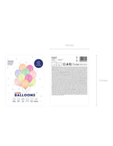 Balony Strong 30cm, Pastel Mix (1 op. / 10 szt.)