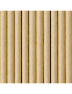 Słomki papierowe, kraft, 19.5cm (1 op. / 10 szt.)