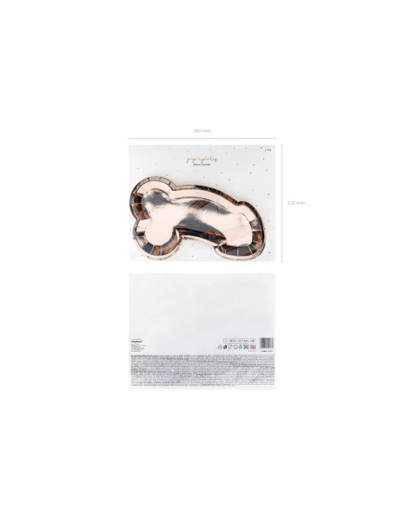 Talerzyki Same penis forever, różowe złoto, 26.5x15.5cm (1 op. / 6 szt.)