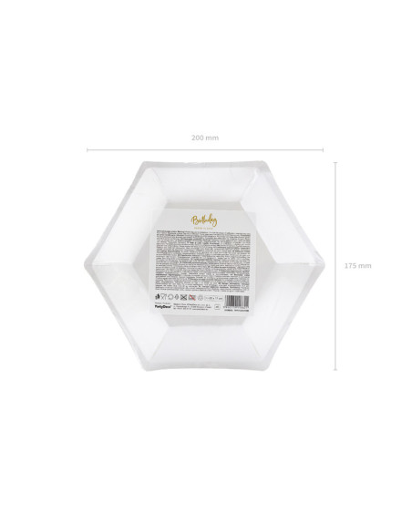 Talerzyki 60th Birthday, złoty, 20cm (1 op. / 6 szt.)
