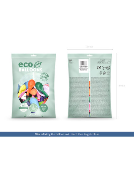 Balony Eco 26cm metalizowane, mix (1 op. / 100 szt.)