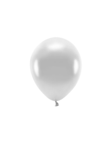 Balony Eco 26cm metalizowane, srebrny (1 op. / 100 szt.)
