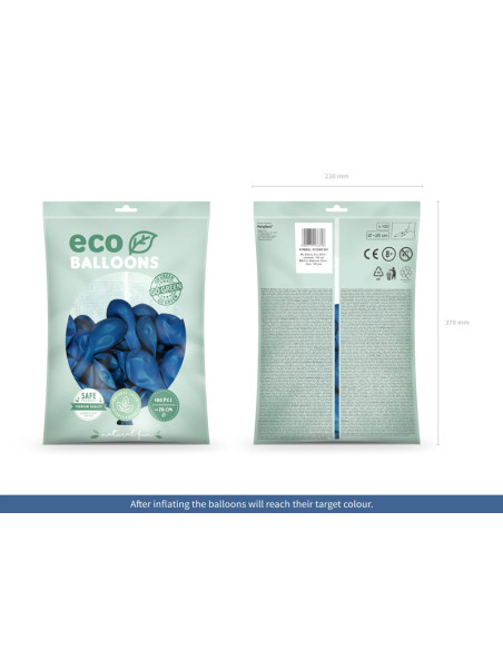Balony Eco 26cm pastelowe, niebieski (1 op. / 100 szt.)