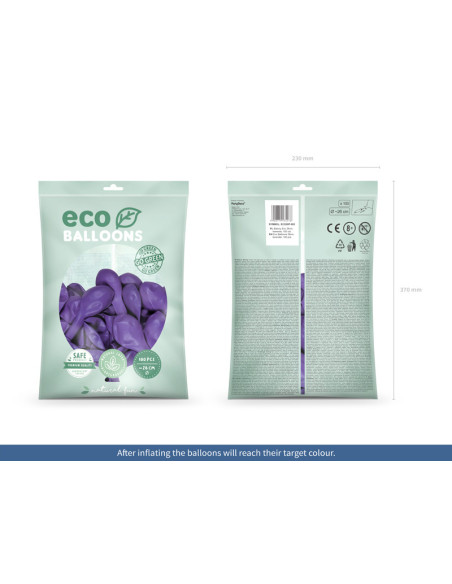 Balony Eco 26cm pastelowe, lawenda (1 op. / 100 szt.)