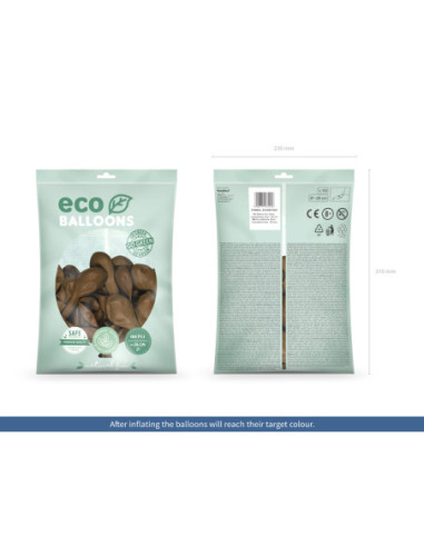 Balony Eco 26cm pastelowe, czekoladowy brąz (1 op. / 100 szt.)