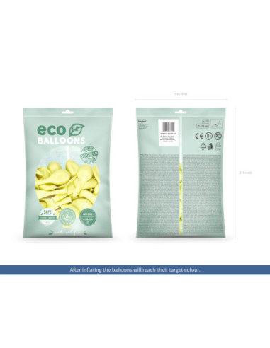 Balony Eco 26cm pastelowe, kremowy (1 op. / 100 szt.)