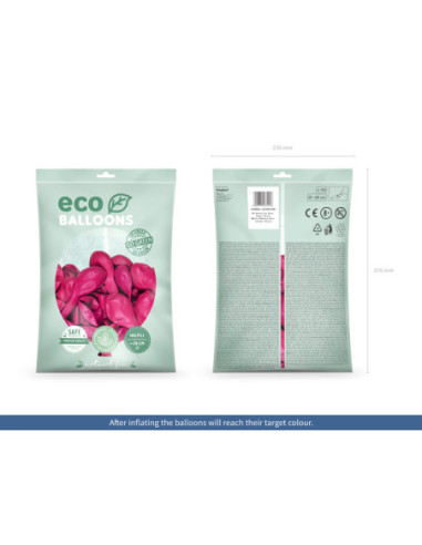 Balony Eco 26cm pastelowe, fuksja (1 op. / 100 szt.)