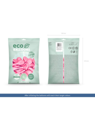 Balony Eco 26cm pastelowe, jasny różowy (1 op. / 100 szt.)