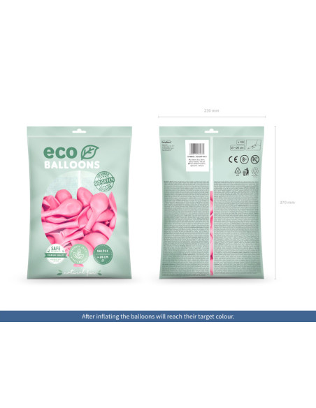 Balony Eco 26cm pastelowe, jasny różowy (1 op. / 100 szt.)