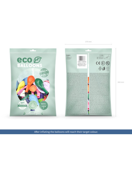 Balony Eco 30cm metalizowane, mix (1 op. / 100 szt.)