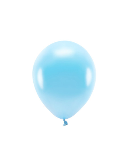Balony Eco 30cm metalizowane, jasny niebieski (1 op. / 100 szt.)