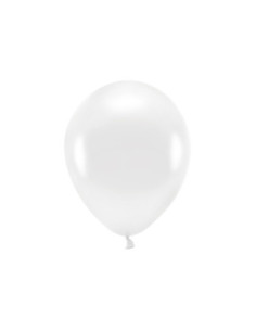 Balony Eco 30cm metalizowane, biały (1 op. / 100 szt.)