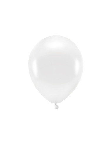 Balony Eco 30cm metalizowane, biały (1 op. / 100 szt.)