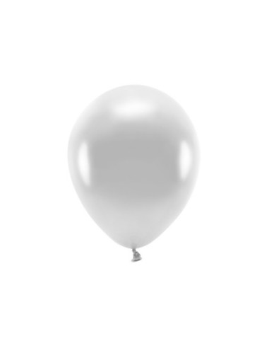 Balony Eco 30cm metalizowane, srebrny (1 op. / 100 szt.)