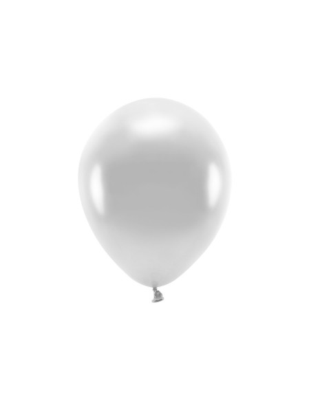 Balony Eco 30cm metalizowane, srebrny (1 op. / 100 szt.)