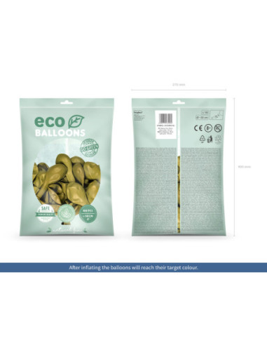 Balony Eco 30cm metalizowane, jasny złoty (1 op. / 100 szt.)