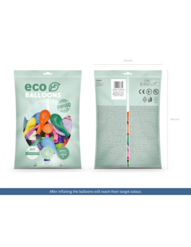 Balony Eco 30cm pastelowe, mix (1 op. / 100 szt.)