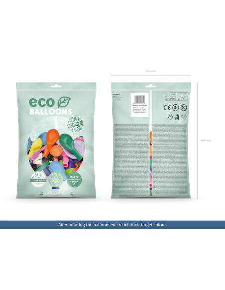 Balony Eco 30cm pastelowe, mix (1 op. / 100 szt.)